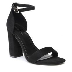 Sandały Jenny Fairy. Czarne sandały Jenny Fairy, bez wzorów, bez obcasa, na słupku, bez zapięcia. Za 119.99 zł.