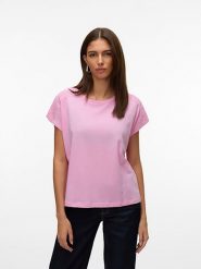 Vero Moda Koszulka w kolorze jasnoróżowym rozmiar: XL. Różowe bluzki Vero Moda, xl, bez wzorów, z bawełny, bez kołnierzyka, bez ramiączek. Za 57.47 zł.