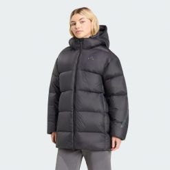 Puchowa kurtka parka Z.N.E. Czarne kurtki Adidas, l, bez wzorów, z materiału, bez kaptura, ClimaWarm (Adidas). Za 1,229.00 zł.