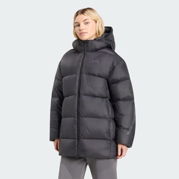 Puchowa kurtka parka Z.N.E. Czarne kurtki Adidas, l, bez wzorów, z materiału, bez kaptura, ClimaWarm (Adidas). Za 1,229.00 zł.