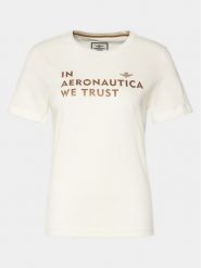 Aeronautica Militare T-Shirt 241TS2233DJ510 Beżowy Regular Fit. Brązowe t-shirty AERONAUTICA MILITARE, xs, bez wzorów, z bawełny, bez kołnierzyka, bez ramiączek. Za 139.99 zł.