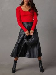 LA Angels Sweter w kolorze czerwonym rozmiar: M. Czerwone swetry LA Angels, m, bez wzorów, prążkowane, bez ramiączek. Za 130.99 zł.