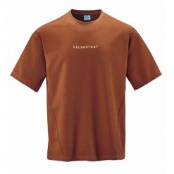 Koszulka boulderingowa Oversized Volumes. Brązowe bluzki FELSENFEST, bez wzorów, z bawełny, sportowe, bez kołnierzyka, bez ramiączek. Za 159.99 zł.