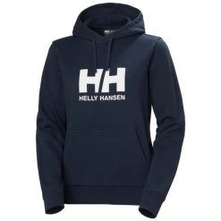 Damska bluza z kapturem z logo Helly Hansen. Niebieskie bluzy Helly Hansen, na lato, xl, bez wzorów, z bawełny, z kapturem. Za 330.00 zł.