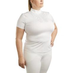 Damskie jeździeckie polo Montar Bling. Białe koszulki polo MONTAR, s, bez wzorów, bez kołnierzyka, bez ramiączek. Za 277.50 zł.