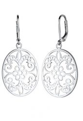 Elli Damski ornament kwiatowy ze srebra próby 925 Sterling Silver Kolczyki 1 ct. Szare kolczyki Elli, metalowe. Za 203.99 zł.