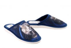 METEOR 128 Kotek 2 granatowy, kapcie damskie. Niebieskie obuwie domowe Meteor, bez wzorów, bez zapięcia. Za 40.80 zł.