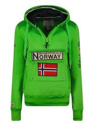 Geographical Norway Bluza "Gymclass" w kolorze zielonym rozmiar: S. Zielone bluzy Geographical Norway, s, bez wzorów, z kapturem. Za 134.85 zł.