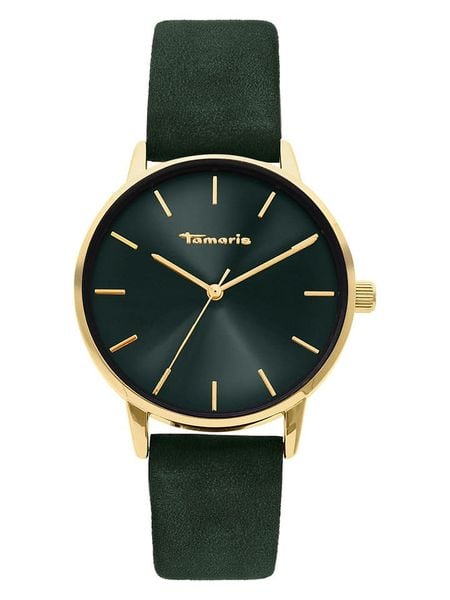 Tamaris Zegarek kwarcowy w kolorze złoto-ciemnozielono-czarnym rozmiar: onesize. Zielone, analogowe zegarki Tamaris, metalowe. Za 165.99 zł.