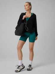 4F Legginsy kolarki treningowe bezszwowe damskie - turkusowe XL/XXL. Niebieskie legginsy 4f, l, bez wzorów, z podwyższonym stanem. Za 79.99 zł.