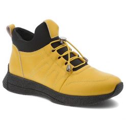 Żółte Botki Artiker Modne Obuwie Damskie. Żółte botki Artiker, bez wzorów, z materiału, bez obcasa, bez zapięcia. Za 212.99 zł.