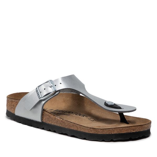 Japonki Birkenstock. Szare klapki Birkenstock, bez wzorów, bez obcasa. Za 399.99 zł.