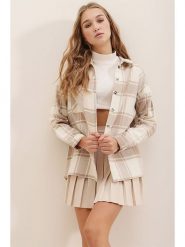 Trend Alacati Koszula w kolorze beżowym rozmiar: L. Brązowe koszule Trend Alacati, l, bez wzorów, bez kołnierzyka, bez ramiączek. Za 74.99 zł.