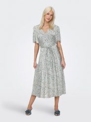 ONLY Sukienka "Halia" w kolorze turkusowo-białym rozmiar: M. Białe sukienki Only, m, bez wzorów, z wiskozy, bez kołnierzyka, bez ramiączek, midi. Za 131.95 zł.