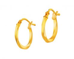 Złote kolczyki - koła, 14 mm. Żółte kolczyki Apart, złote. Za 479.00 zł.