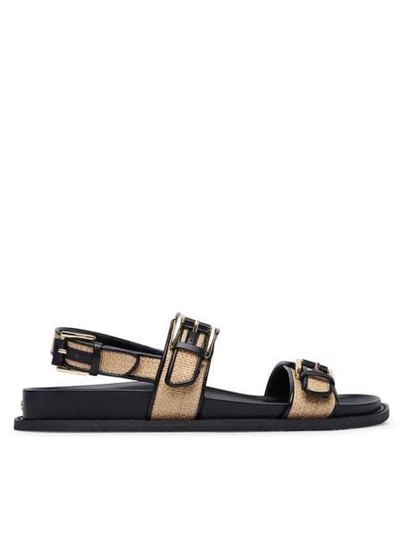 MICHAEL Michael Kors Sandały 40S6NIFS1D Czarny. Czarne sandały MICHAEL Michael Kors, bez wzorów, ze skóry, bez obcasa, na płaskiej podeszwie, bez zapięcia. Za 599.99 zł.