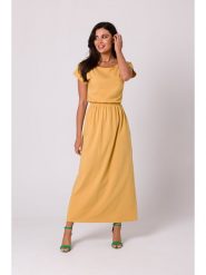 Be Wear Sukienka w kolorze żółtym rozmiar: L. Żółte sukienki Be Wear, l, bez wzorów, z bawełny, bez kołnierzyka, bez ramiączek, maxi. Za 189.29 zł.