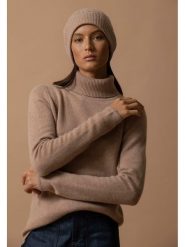 Perfect Cashmere Kaszmirowy golf w kolorze beżowym rozmiar: M. Brązowe golfy Perfect Cashmere, m, bez wzorów, z kaszmiru, bez ramiączek. Za 478.99 zł.