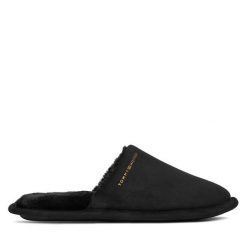 Kapcie Tommy Hilfiger. Czarne obuwie domowe TOMMY HILFIGER, bez wzorów, bez zapięcia. Za 169.99 zł.