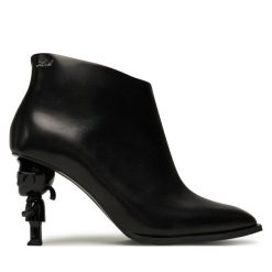 Botki KARL LAGERFELD. Czarne botki KARL LAGERFELD, bez wzorów, bez obcasa, na słupku, bez zapięcia. Za 1,059.00 zł.