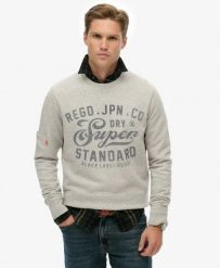 Superdry Bluza Industrial Relaxed 100% bawełna – krój relaxed. Szare bluzy Superdry, xl, bez wzorów, z bawełny, bez kaptura. Za 336.85 zł.