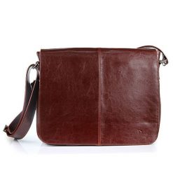 Torba skórzana przez ramię unisex DAN-A T53 koniakowa. Torby na ramię DAN-A, bez wzorów, ze skóry, przez ramię, bez dodatków. Za 499.99 zł.