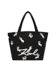 KARL LAGERFELD Torebka B1W50053 Czarny. Czarne shopper KARL LAGERFELD, bez wzorów, z materiału, bez dodatków. Za 339.99 zł.