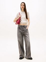 TOMMY JEANS Sweter w kolorze kremowym rozmiar: S. Brązowe swetry Tommy Jeans, s, bez wzorów, z bawełny, bez ramiączek. Za 286.84 zł.