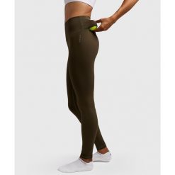 Legginsy sportowe damskie. Zielone legginsy NORDICDOTS, bez wzorów, z elastanu, na jogę i pilates. Za 365.00 zł.