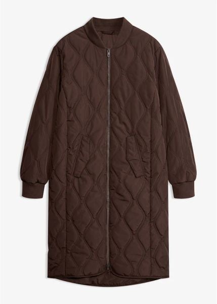 Bardzo lekki płaszcz pikowany. Czarne płaszcze bonprix, bez wzorów, bez kaptura. Za 299.99 zł.