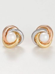 OR ÉCLAT Złote kolczyki-wkrętki "April" z perłami rozmiar: onesize. Żółte kolczyki OR ÉCLAT, z perłą, złote. Za 782.99 zł.