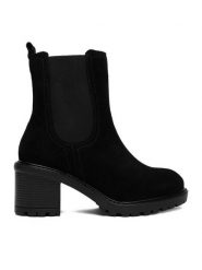 Lasocki Botki CEO-WI16-GAMMA-01 Czarny. Czarne botki Lasocki, bez wzorów, ze skóry, bez obcasa, na słupku, bez zapięcia. Za 249.99 zł.