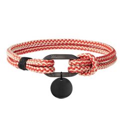Bransoletka Marine czerwona z z czarnym medalikiem. Czarne bransoletki Lilou, ze stali. Za 258.00 zł.