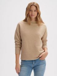 OPUS Bluza w kolorze beżowym rozmiar: 44. Brązowe bluzy Opus, bez wzorów, prążkowane, bez kaptura. Za 127.65 zł.