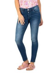 Timezone Dżinsy "Sanya" - Slim fit - w kolorze niebieskim rozmiar: W31/L30. Niebieskie jeansy Timezone, l, z aplikacjami. Za 145.26 zł.