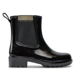 Kalosze Tommy Hilfiger. Czarne kalosze TOMMY HILFIGER, bez wzorów. Za 519.99 zł.