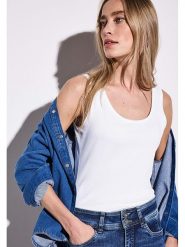 Street One Top w kolorze białym rozmiar: 34. Białe topy Street One, bez wzorów, bez kołnierzyka, bez ramiączek. Za 48.39 zł.