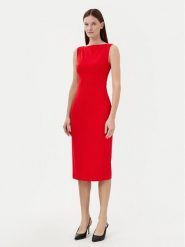 Calvin Klein Sukienka koktajlowa K20K208140 Czerwony Slim Fit. Czerwone sukienki Calvin Klein, bez wzorów, z syntetyku, wizytowe, bez kołnierzyka, bez ramiączek. Za 449.99 zł.