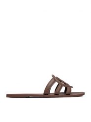 Nine West Klapki CEO-CT1120 Brązowy. Brązowe klapki Nine West, bez wzorów, z materiału, bez obcasa. Za 89.99 zł.