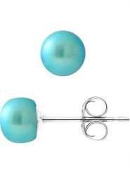 Pearline Kolczyki-wkrętki z perłami w kolorze turkusowym rozmiar: onesize. Niebieskie kolczyki Pearline, z perłą, srebrne, z zapięciem typu bigiel. Za 173.99 zł.