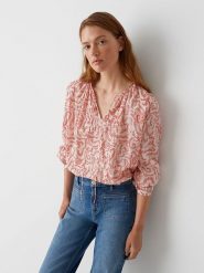 OPUS Bluzka w kolorze kremowym rozmiar: 38. Brązowe bluzki Opus, bez wzorów, z bawełny, bez kołnierzyka, bez ramiączek. Za 143.99 zł.