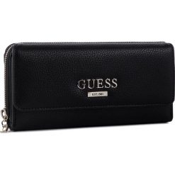 Duży Portfel Damski GUESS - Alma (VG) Slg SWVG74 01620 BLA. Czarne portfele Guess, bez wzorów, ze skóry ekologicznej. Za 279.00 zł.