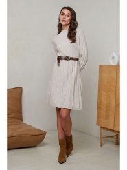 Soft Cashmere Sukienka dzianinowa w kolorze beżowym rozmiar: 34/36. Brązowe sukienki Soft Cashmere, bez wzorów, z dzianiny, bez kołnierzyka, bez ramiączek, maxi. Za 104.99 zł.