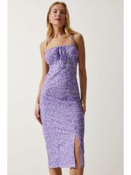 Happiness Istanbul Sukienka w kolorze fioletowo-białym rozmiar: 40. Różowe sukienki Happiness Istanbul, bez wzorów, bez kołnierzyka, bez ramiączek, midi. Za 60.99 zł.