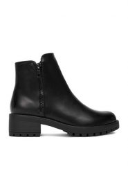 JENNY Botki CEO-JILL HY12618-3 Czarny. Czarne botki Jenny, bez wzorów, z materiału, bez obcasa, na płaskiej podeszwie, bez zapięcia. Za 159.99 zł.