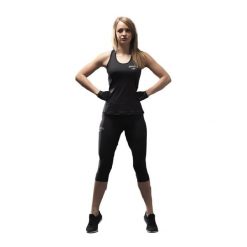 Damski tank top Dorawon. Czarne topy DORAWON, bez wzorów, bez kołnierzyka, bez ramiączek. Za 354.50 zł.