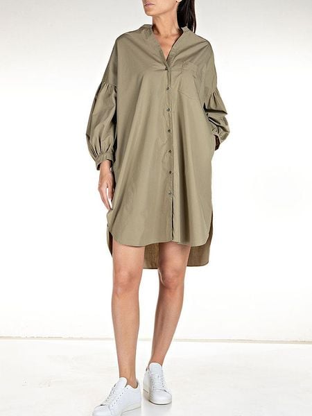 Replay Sukienka w kolorze khaki rozmiar: M. Brązowe sukienki Replay, m, bez wzorów, z bawełny, bez kołnierzyka, bez ramiączek, mini. Za 304.95 zł.