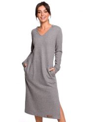 Be Wear Sukienka w kolorze szarym rozmiar: XL. Szare sukienki Be Wear, na co dzień, xl, bez wzorów, bez kołnierzyka, bez ramiączek, midi, proste. Za 184.89 zł.