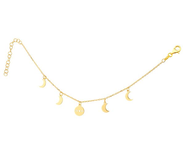 Bransoletka srebrna - Księżyce. Szare bransoletki Apart, pozłacane. W wyprzedaży za 111.30 zł.