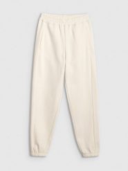 4F Spodnie dresowe joggery damskie - beżowe S. Brązowe spodnie dresowe 4f, s, bez wzorów, z bawełny. Za 149.99 zł.